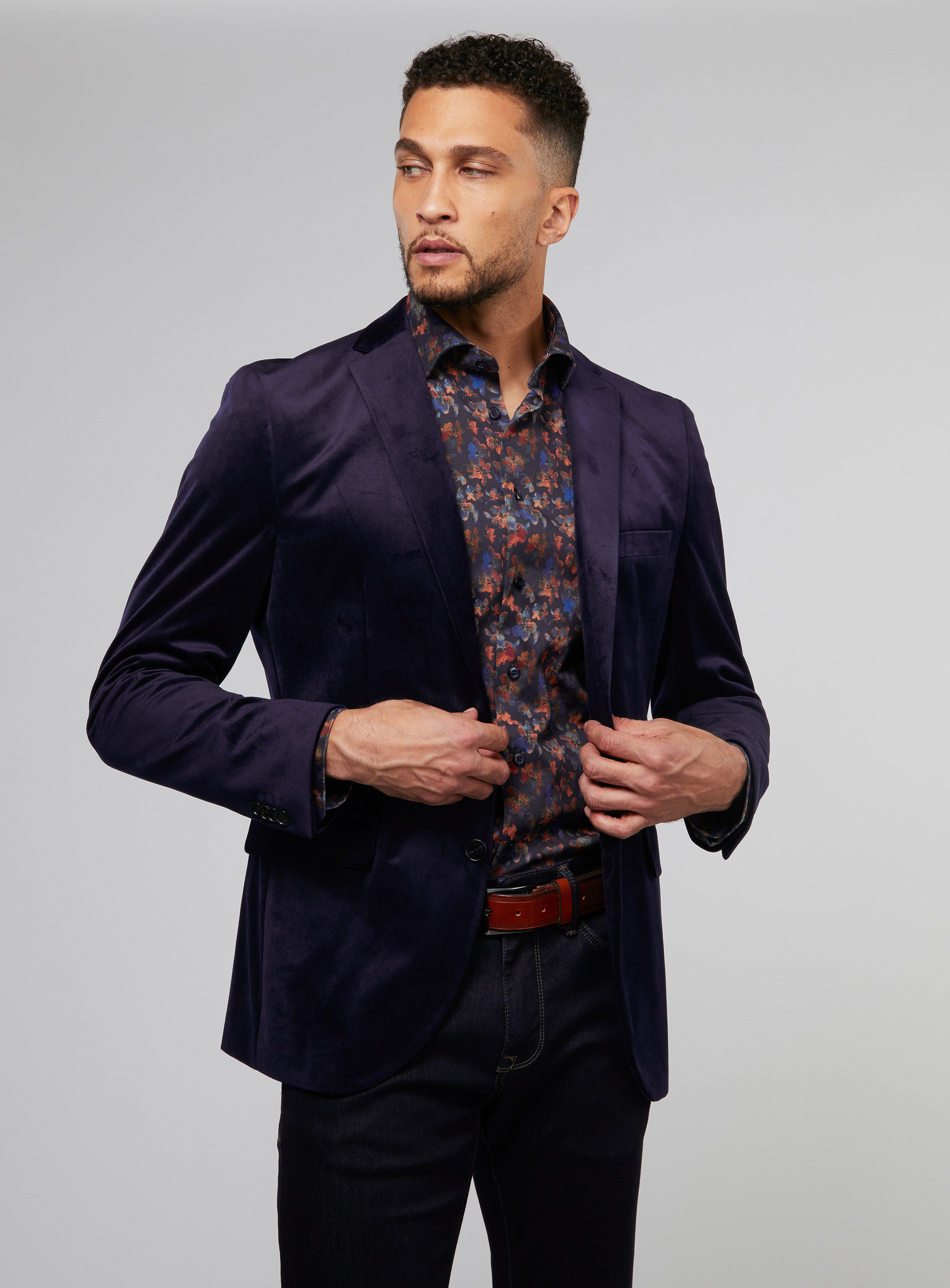 Veston en velours marine