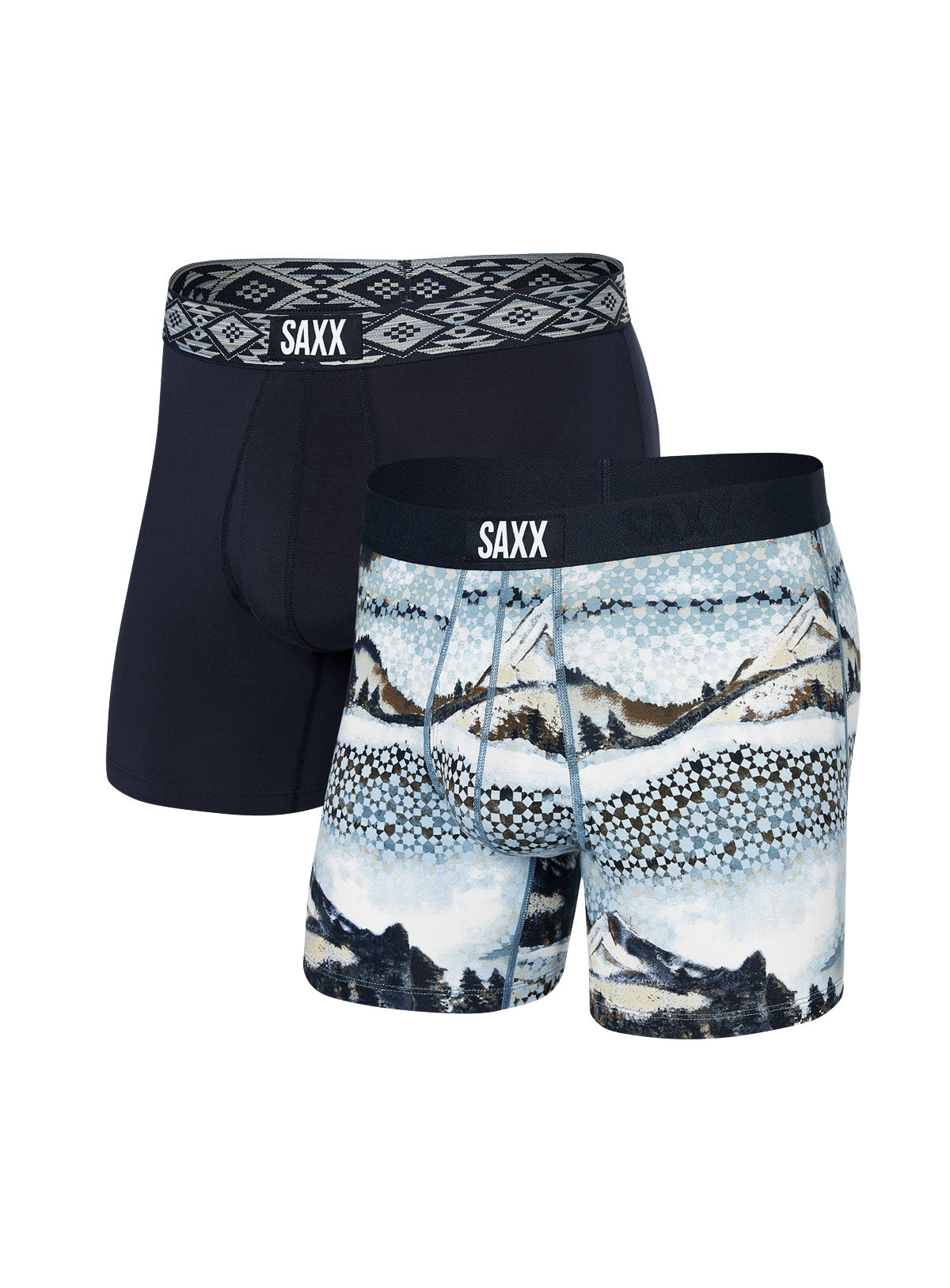 Mountains Print Boxer Underwear Duo for men - Saxx