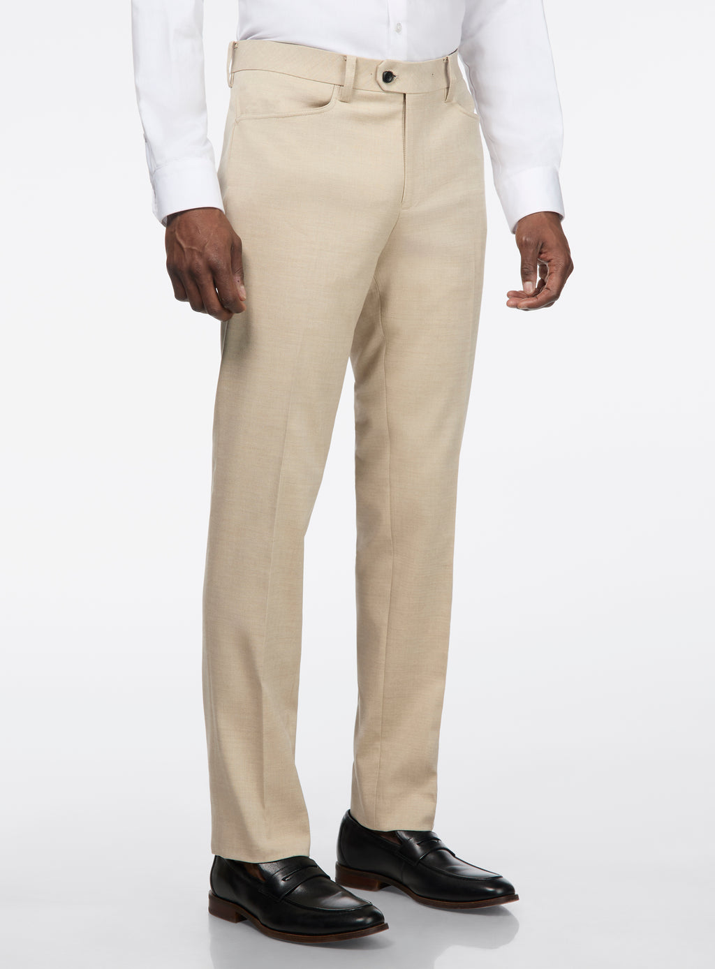 chinese dress ladies Stretch Linen Dress Pants for Tall Men in Light Beige Linen 30 / 38 / Light Beige Linen main image 1