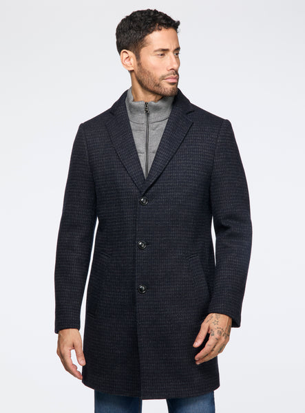 Houndstooth Knit Overcoat for men - Anthony of London Luxury