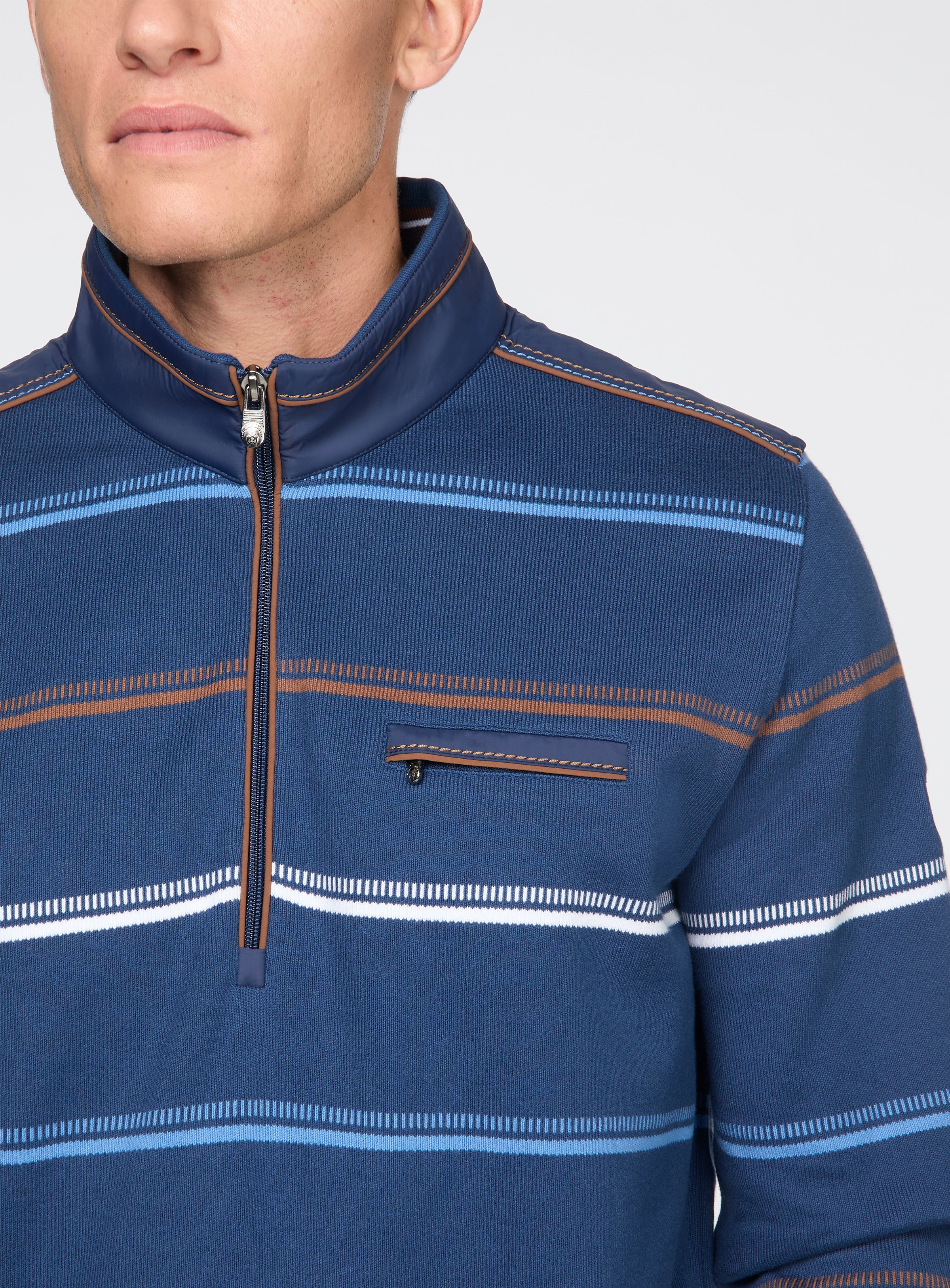 Blue Striped Sweater for men - Campione