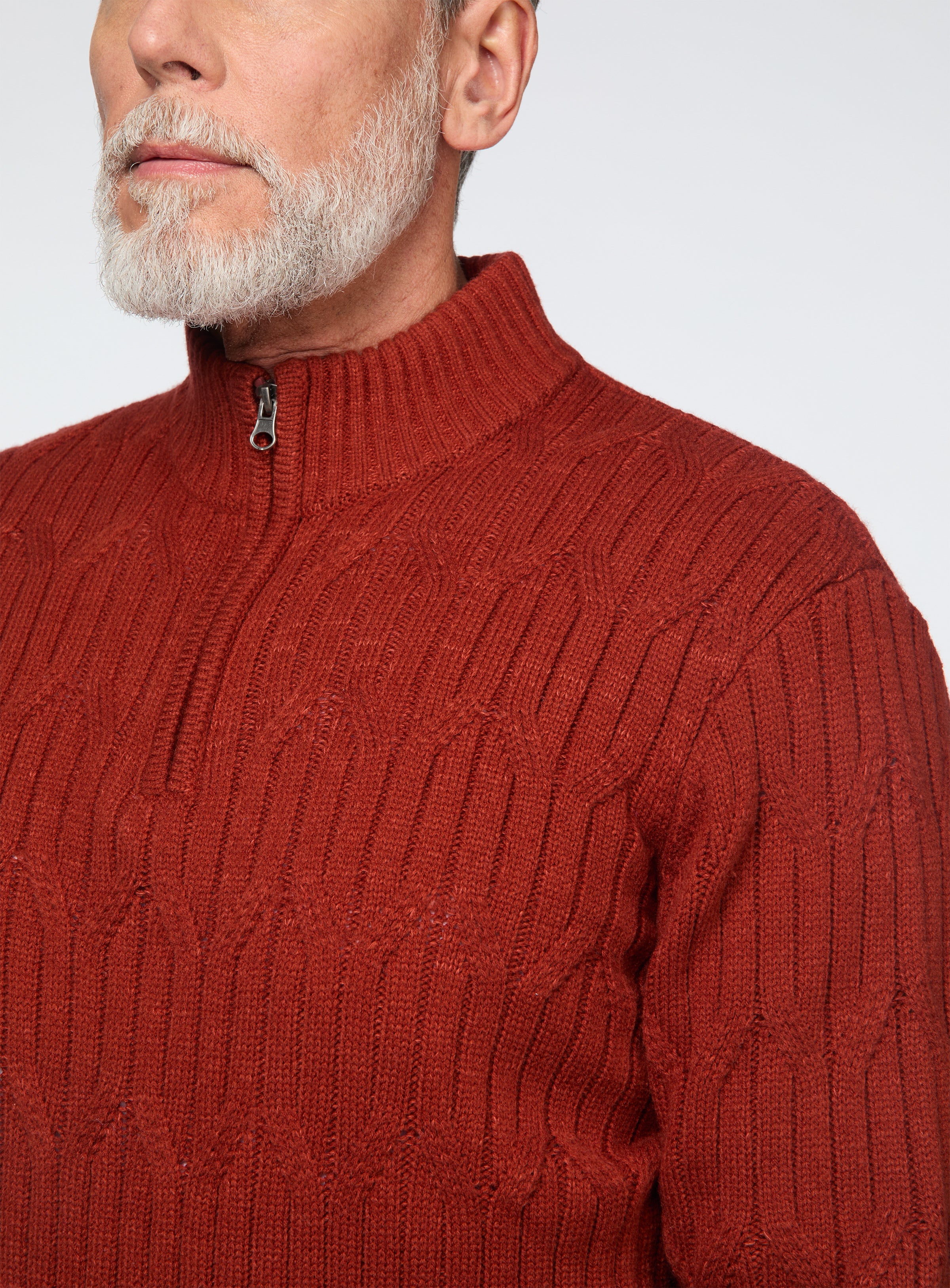 Cable Knit Mock Neck Sweater for men - Orvieto