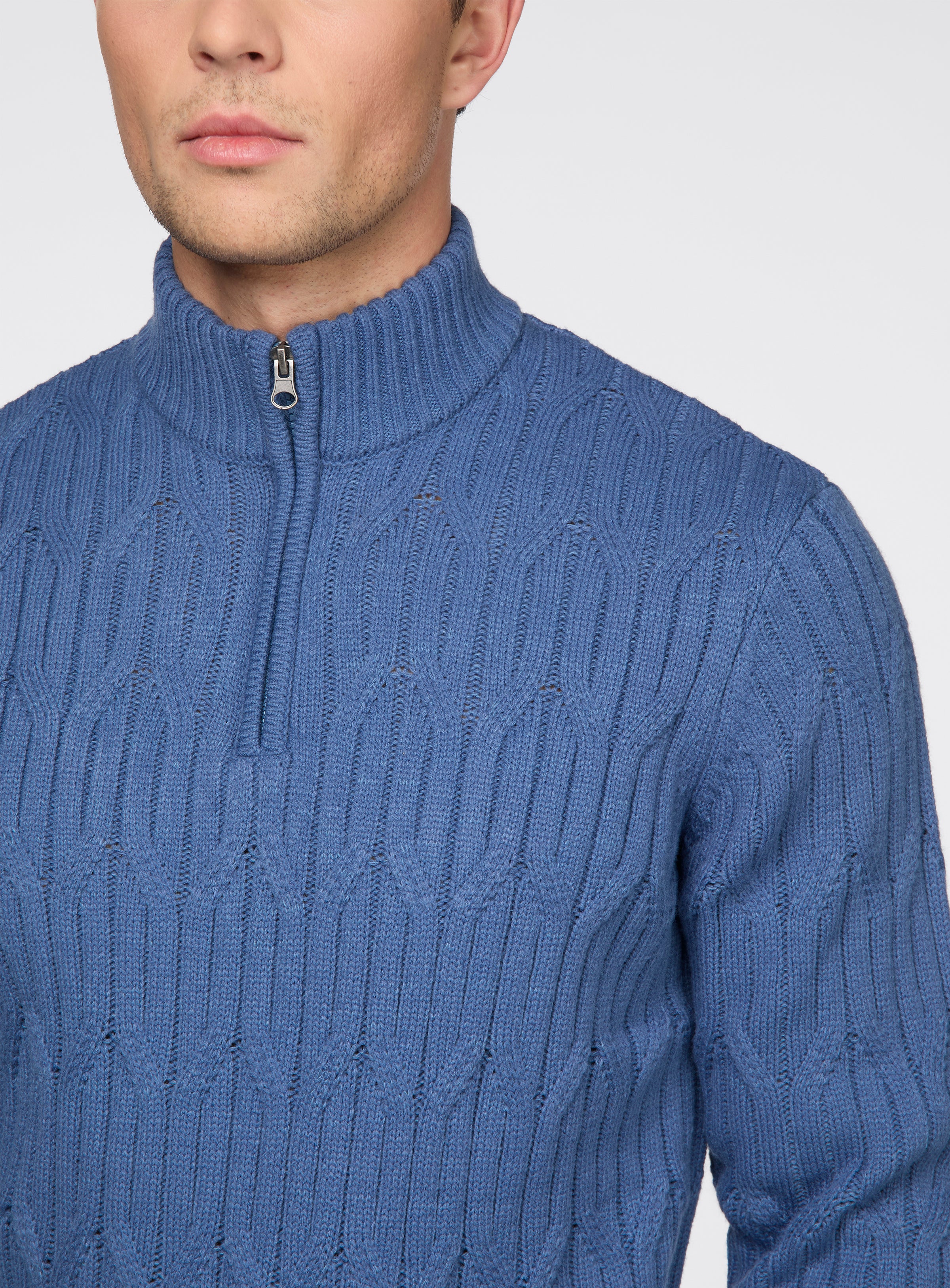 Cable Knit Mock Neck Sweater for men - Orvieto