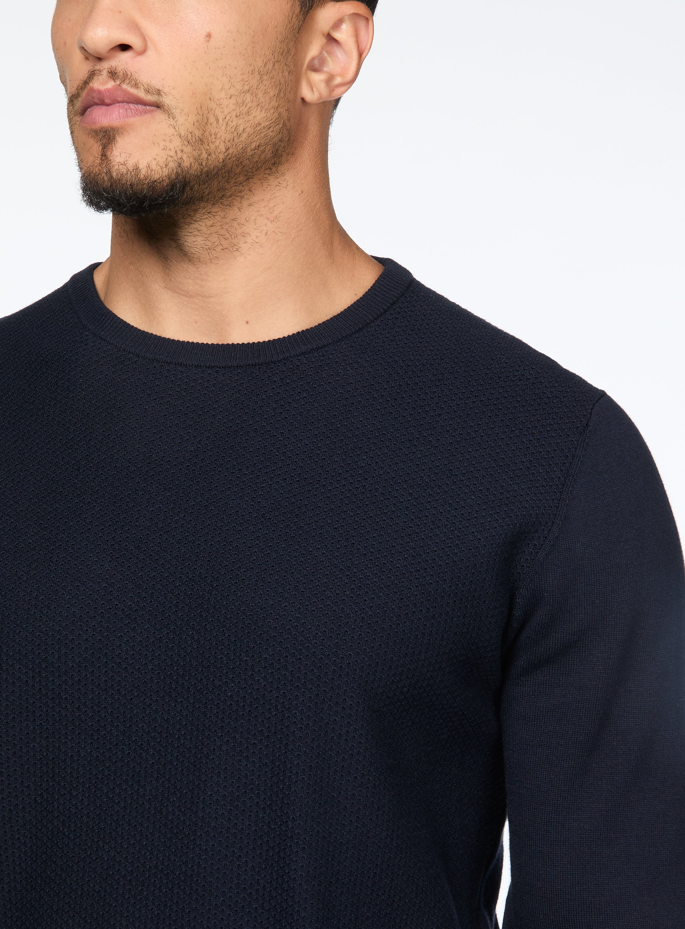 Textured Knit Crew Neck Sweater for men - Anthony of London