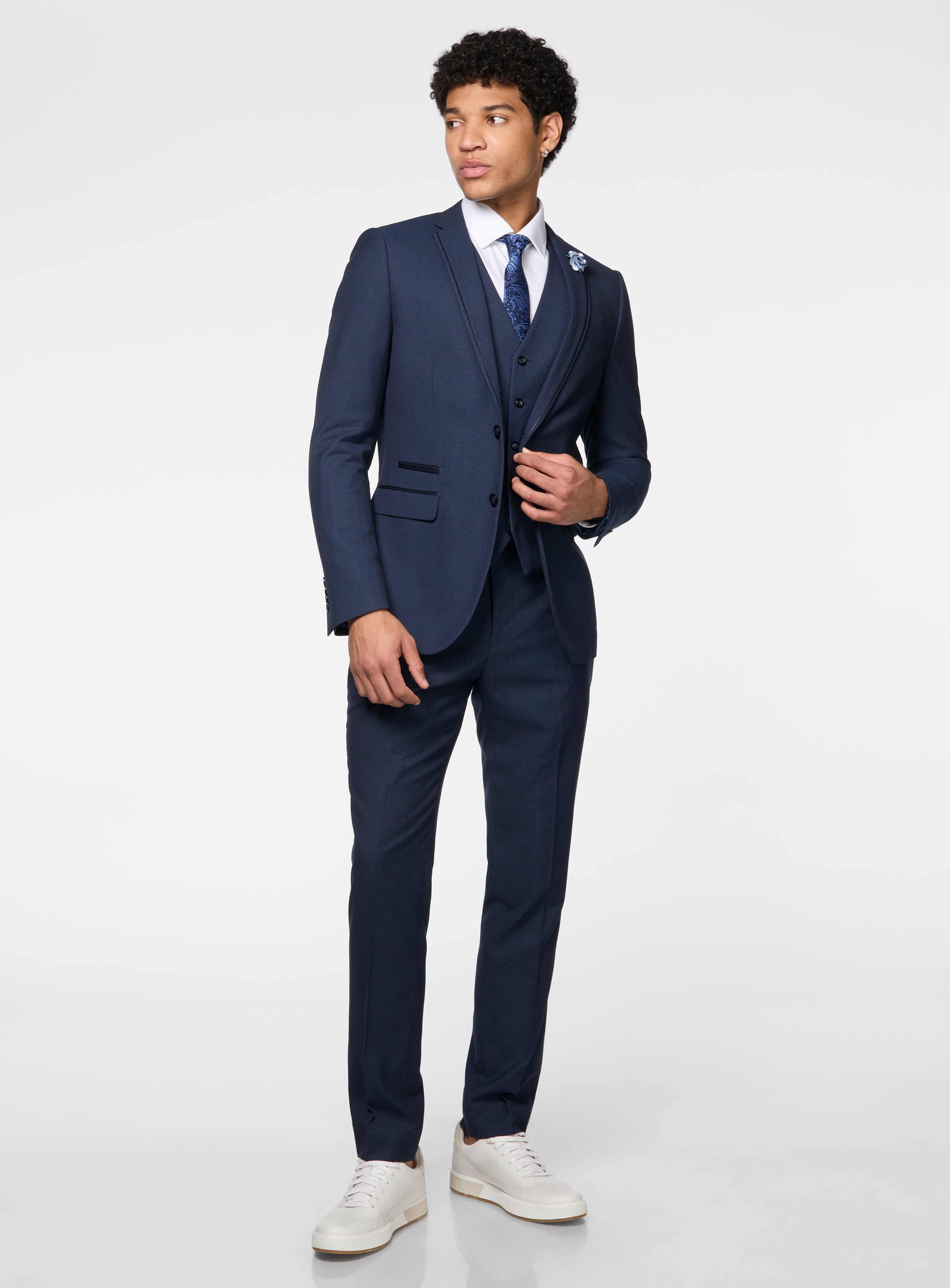 yarmo × fofofofa 『Vacation Suit』/ navy Neat Navy Suit for men - Marco Ferrera