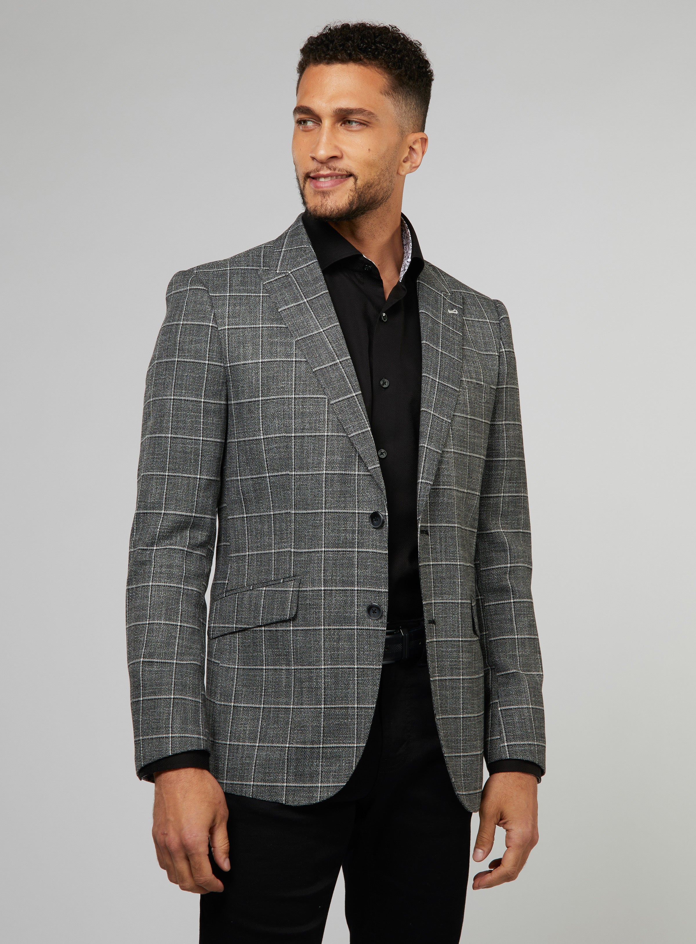 Checked Charcoal Sport Jacket