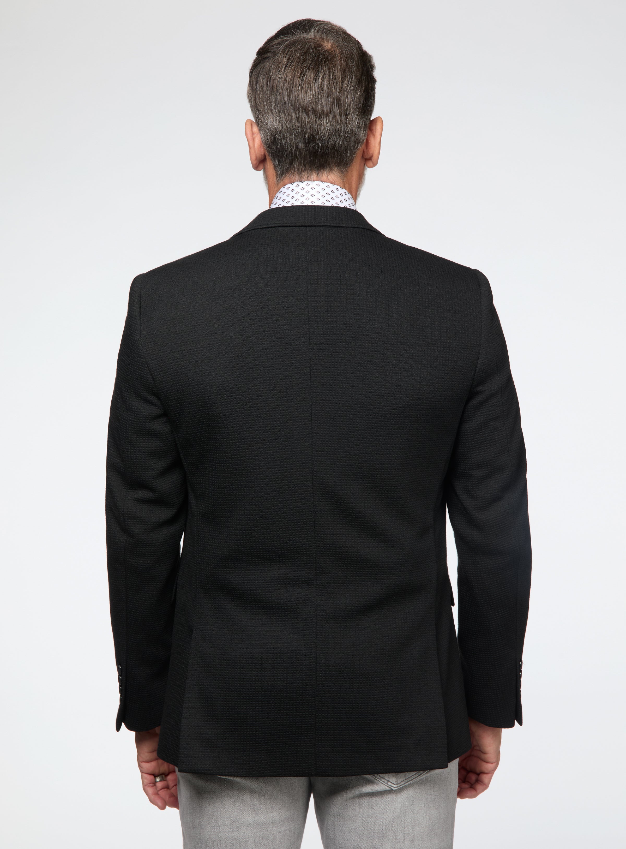 Black Waffle Knit Sport Jacket for men - Anthony of London