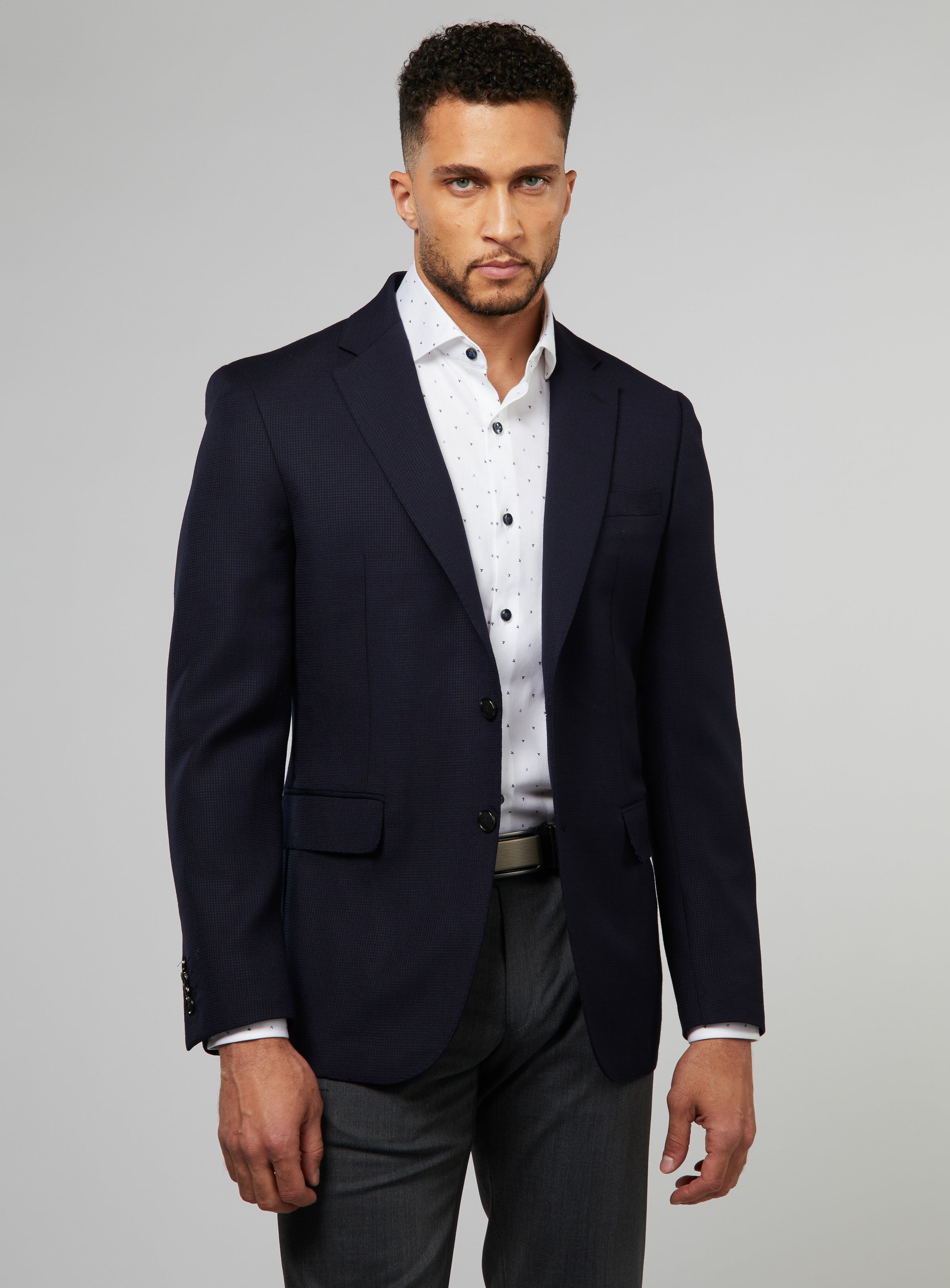 Knitted Navy Sport Jacket