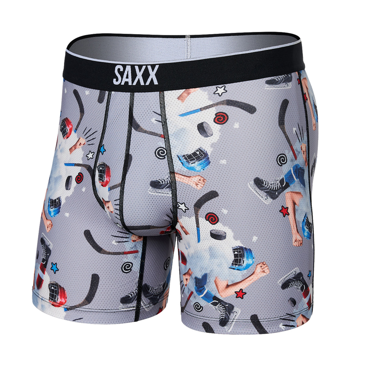 Hockey Fight Print Boxer Underwear for men - Saxx