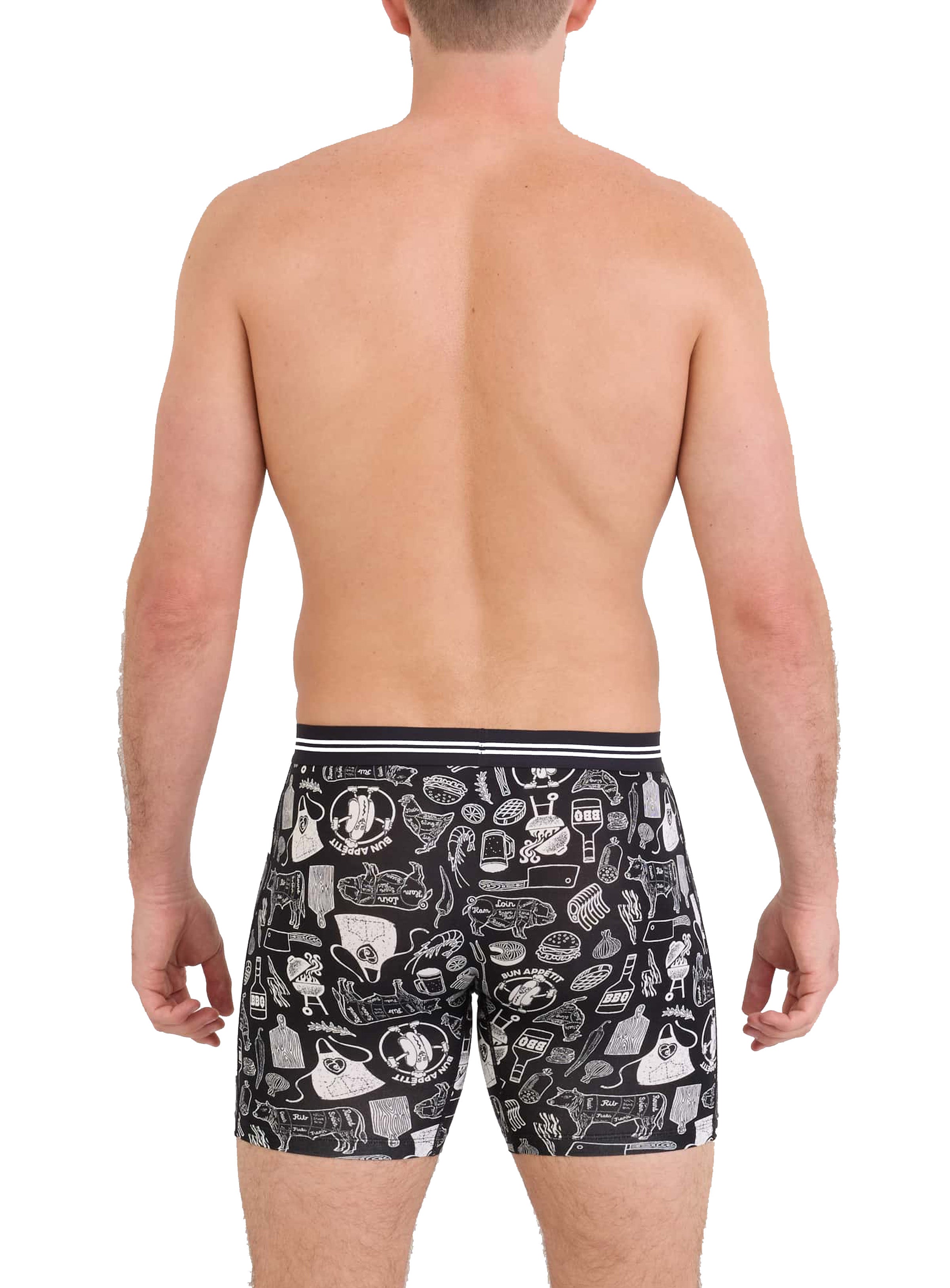 LGB BOXER RN初期　CHOCOLATE×CHAMPAGNE Bunn Appetit' Print Boxer Underwear for men - Saxx