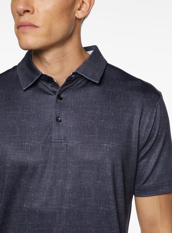 Black Crosshatch Performance Polo for men Orvieto