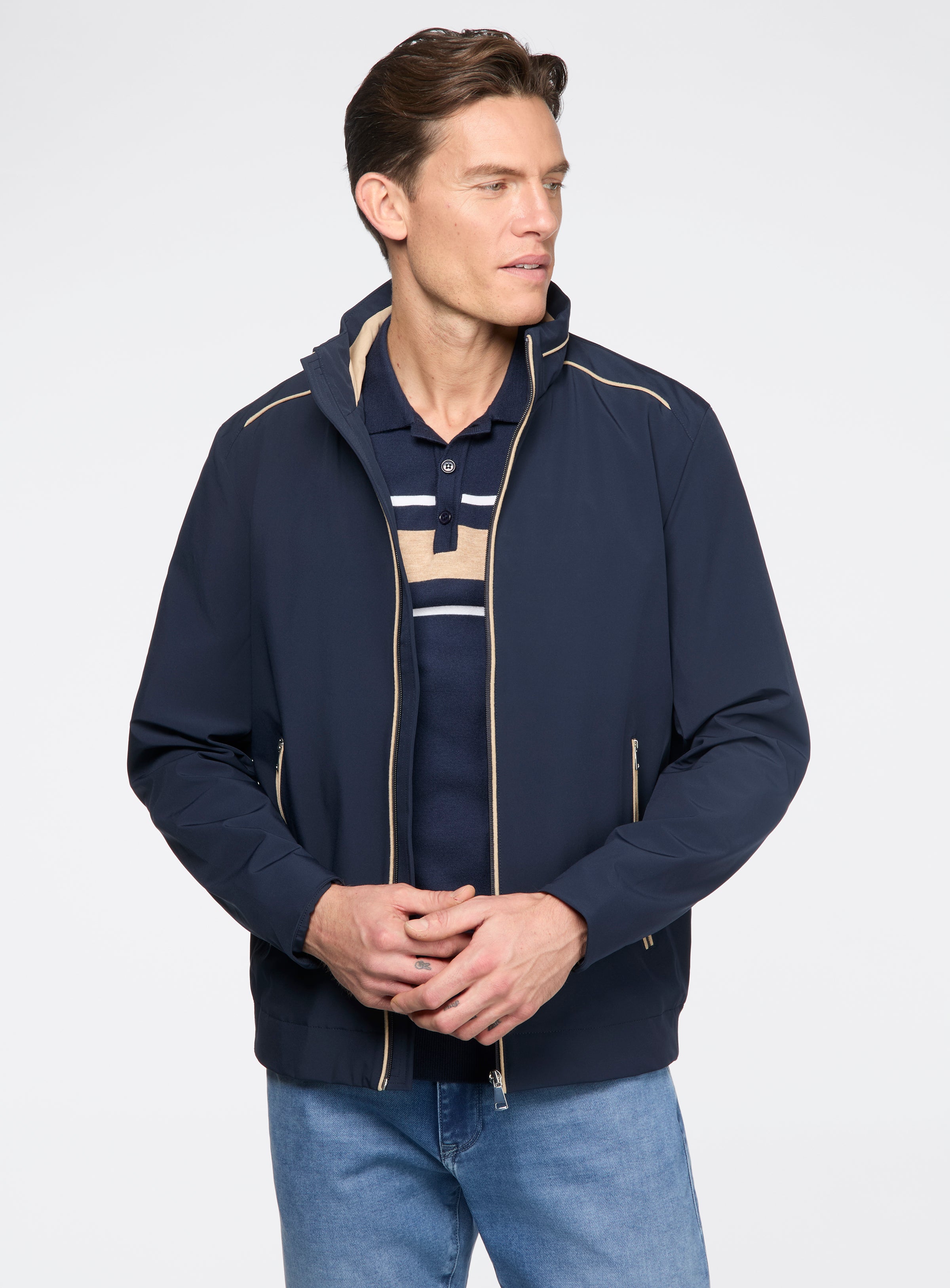 Navy Windbreaker Jacket for men - Orvieto