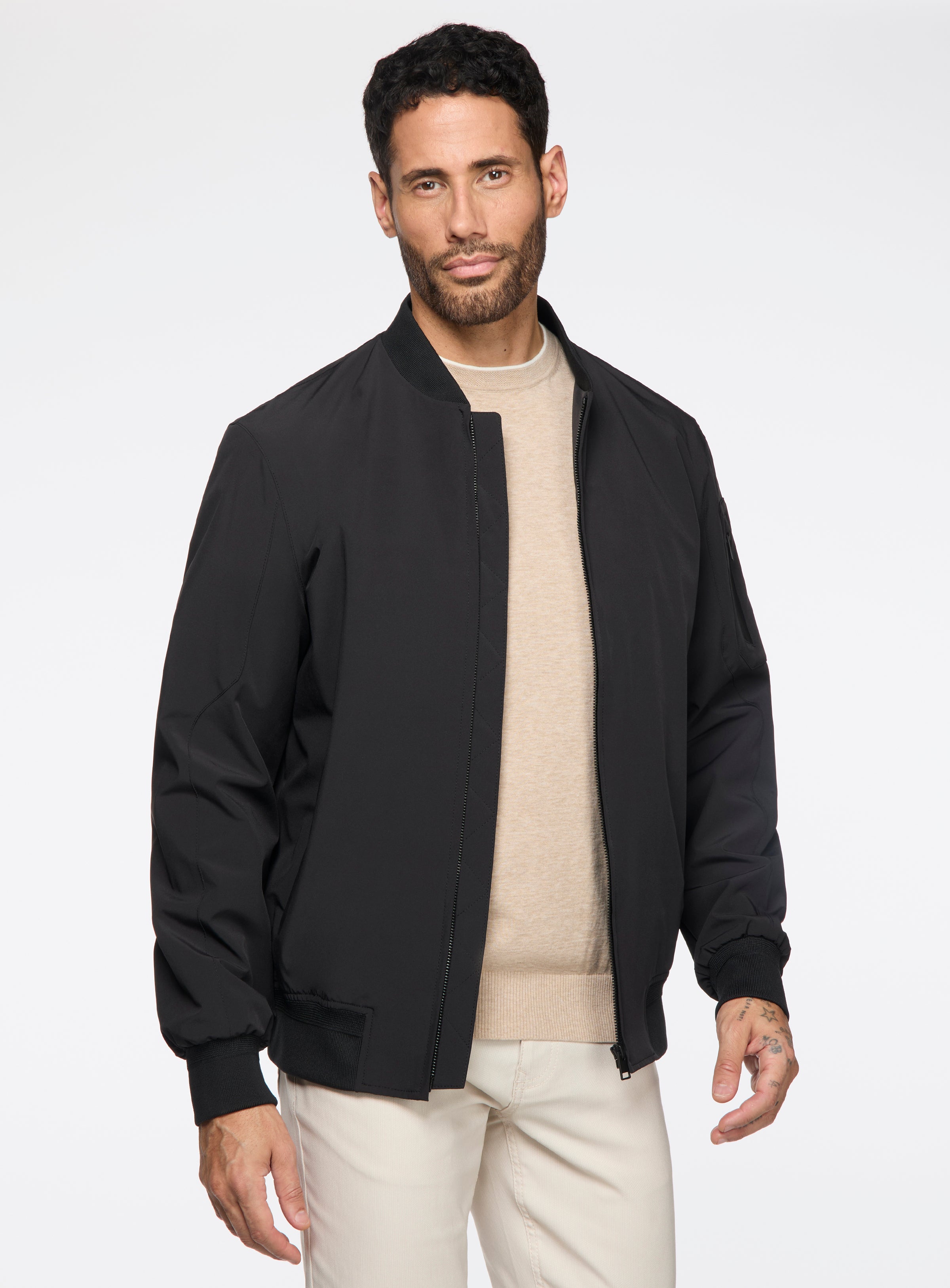 Black Windbreaker Jacket for men - Orvieto