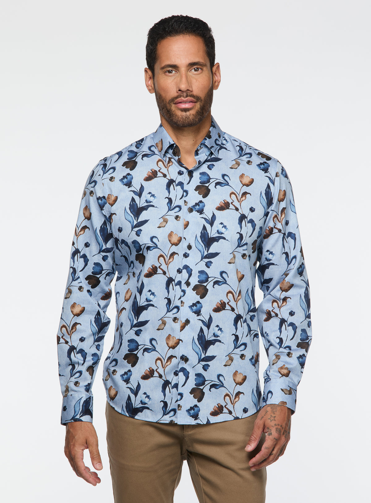 Chemise regular fit à poche carreaux bleue/blanche - River Woods Chemise regular fit à poche carreaux bleue/blanche - River Woods