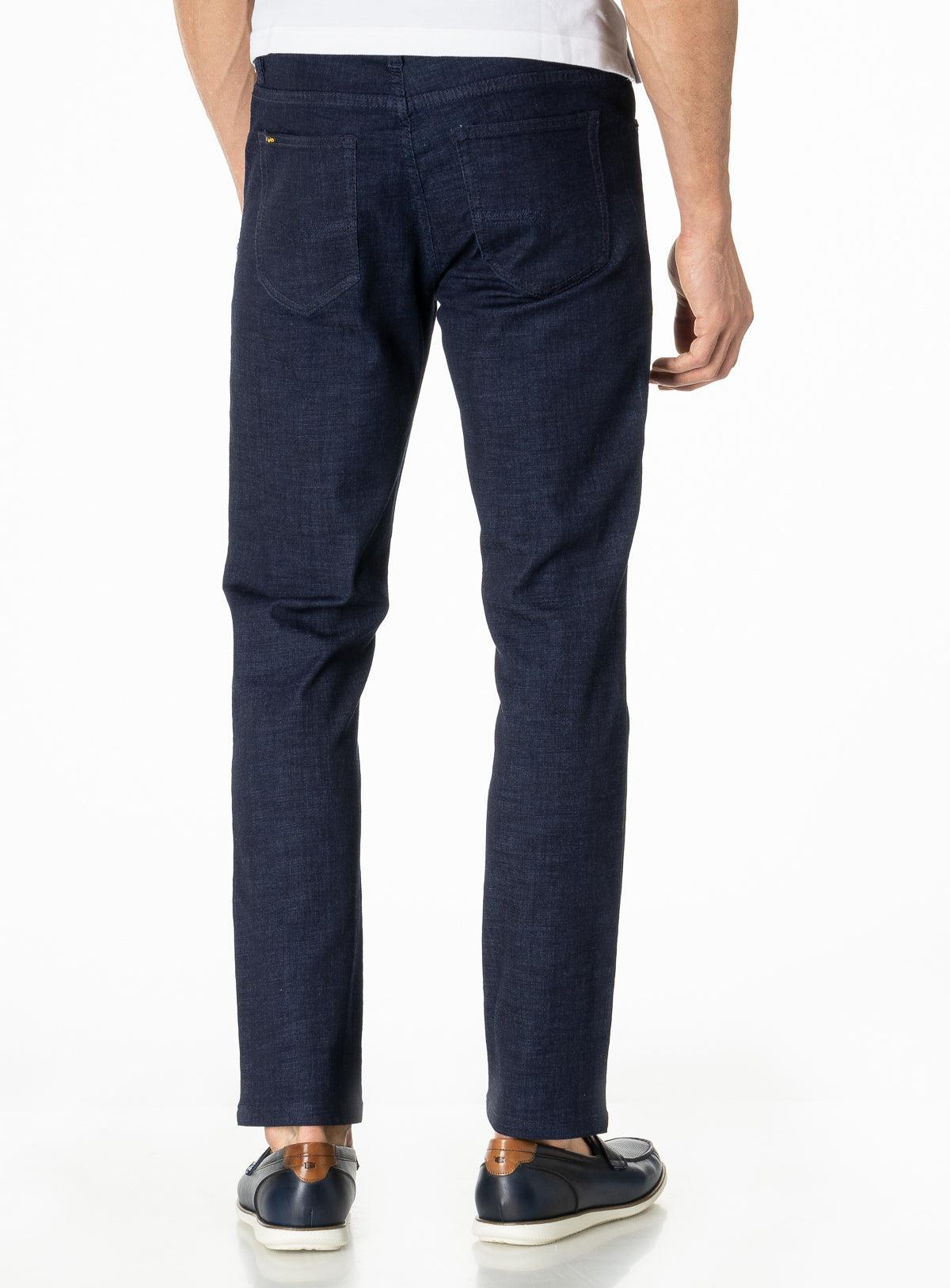 Jeans marine en coton &#039;Peter Slim&#039; -MARINE