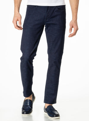 Jeans marine en coton &#039;Peter Slim&#039; -MARINE